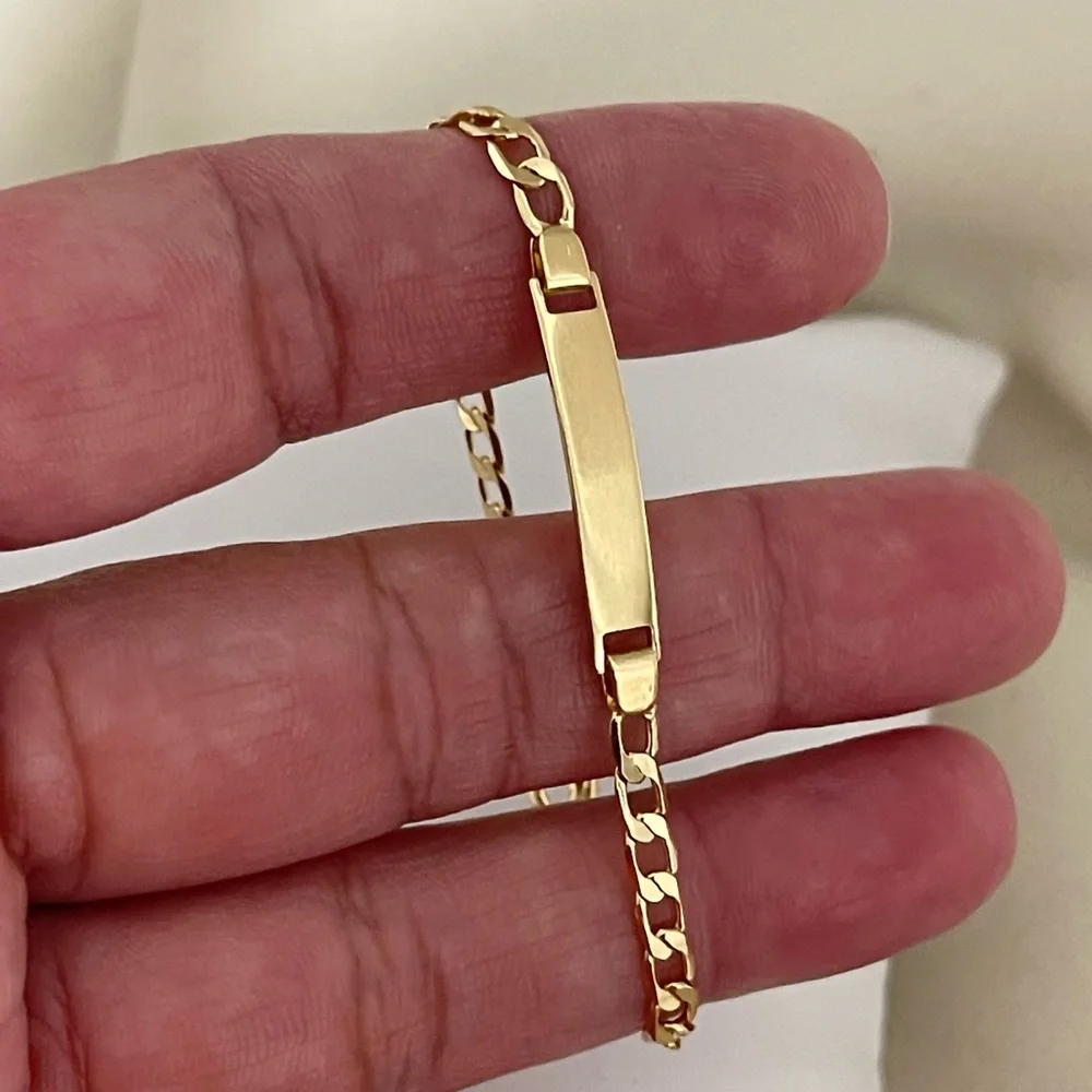 18k Gold Filled Miami Link Children ID Bracelet